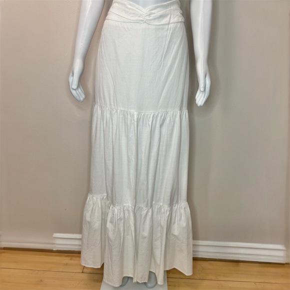 White ring crop top slit maxi skirt set - Picture 5 of 13